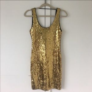 Gold Sequin Cocktail Dress